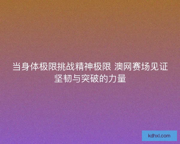 当身体极限挑战精神极限 澳网赛场见证坚韧与突破的力量 当身体极限挑战精神极限 澳网赛场见证坚韧与突破的力量